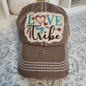 KBETHOS Brown 'Love My Tribe' Distressed Cap